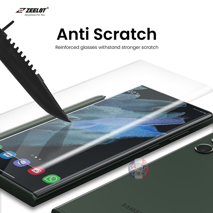 Kính cường lực full keo UV ZEELOT cho Samsung S22 Ultra chính hãng