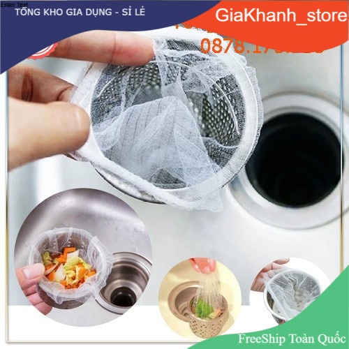 Túi Lọc Rác Bồn Rửa Bát Chén Sạch Sẽ , Tiện Lợi - Combo 100 Túi Siêu Rẻ - Mã LD2115
