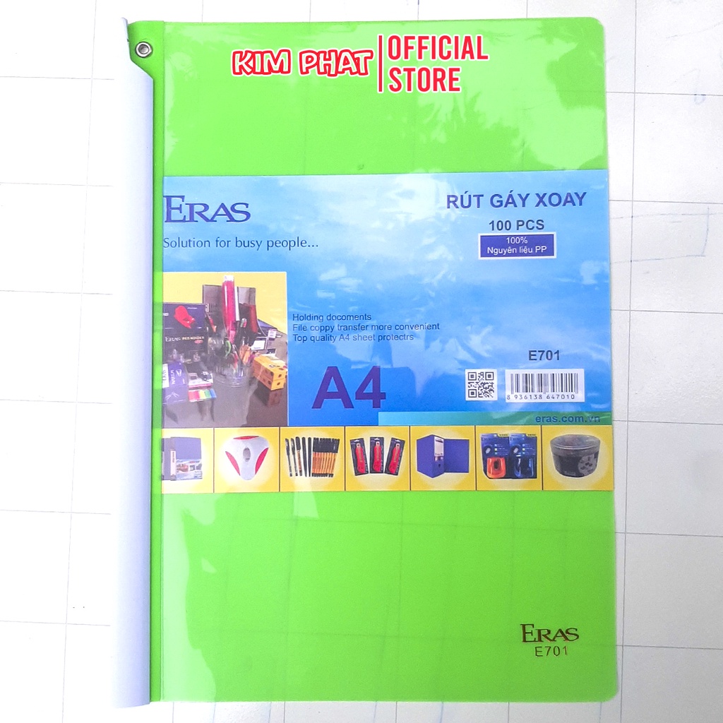 Rút gáy xoay A4, Kẹp tài liệu chốt góc Eras E701