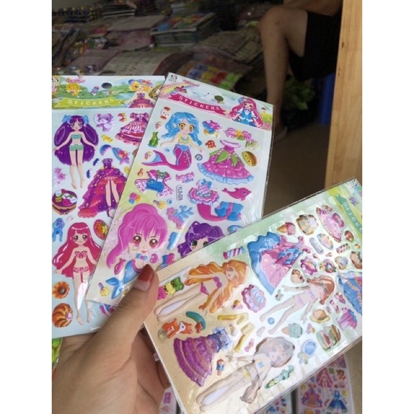 Sticker Dán Nổi Hình Cô Gái Thời Trang