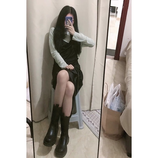 SẴN VÁY M - Set áo váy xẻ tà Ju Seok Kyung phim Penhouse