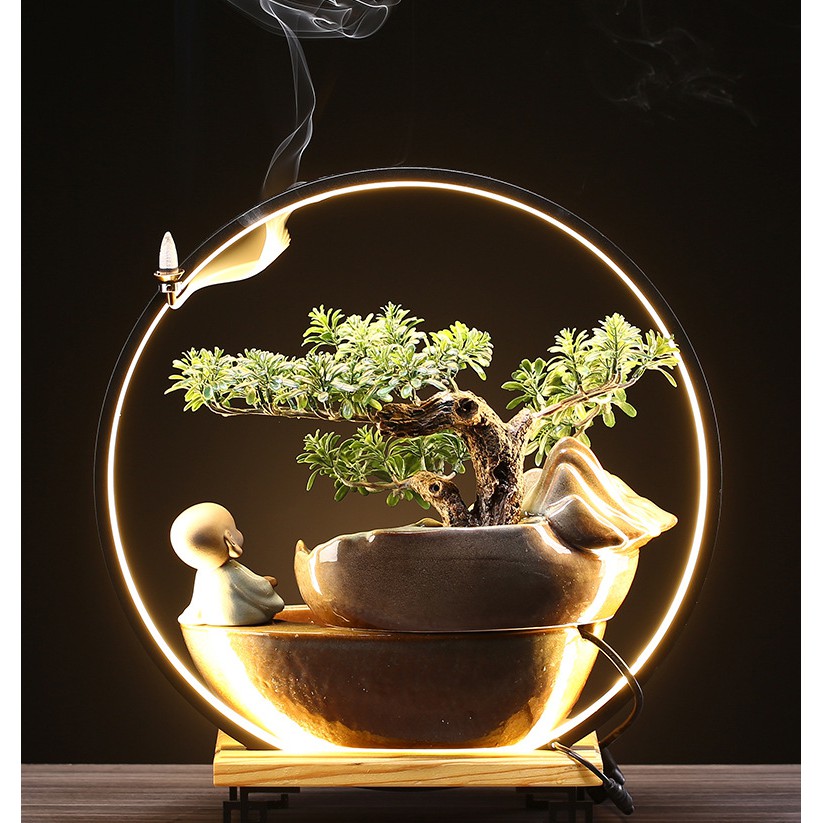 thác hương trầm cao cấp, đài thưởng trầm, thác nước phong thủy cao cấp, đài phun nước cao cấp. TDVN