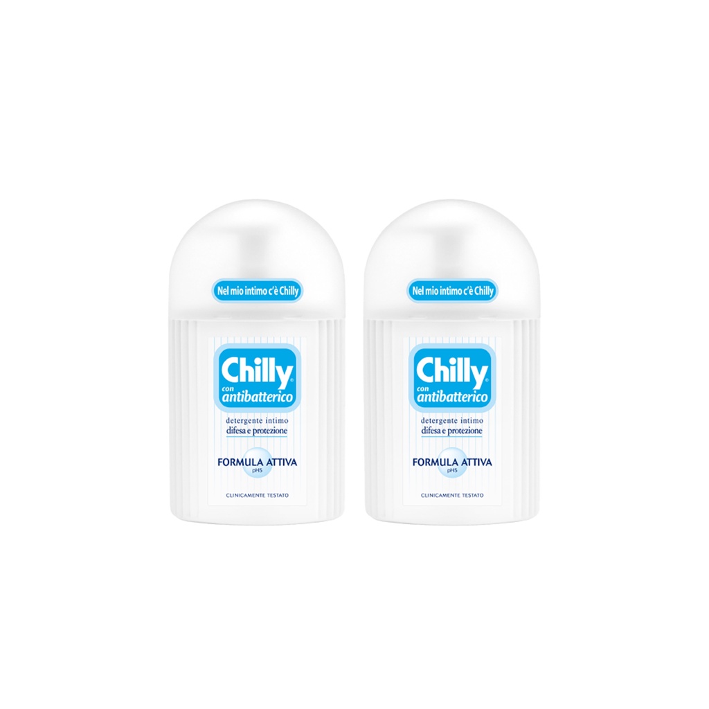 Combo 2 chai Dung dịch vệ sinh phụ nữ Chilly Con Antibatterico - Kháng khuẩn tuyệt đối -  số 1 tại Italy - (200ml/chai)