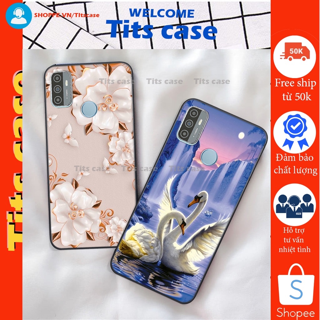 Ốp lưng  Oppo A53 in hình thiên nga,hoa may mắn, đặc sắc ĐỘC - LẠ - BỀN