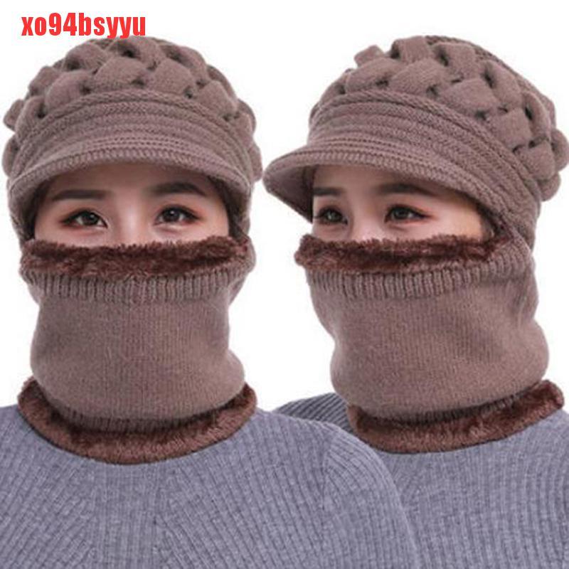 Mũ beanie Dày Kèm Khăn Choàng Cổ Giữ Ấm Mùa Đông Cho Nữ Xo94Bsyu