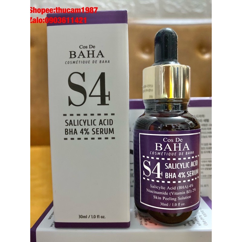 serum  Cos De BAHA Salicylic Acid BHA 4% ngừa mụn ẩn, mụn trứng cá, thu nhỏ lỗ chân lông 30ml.