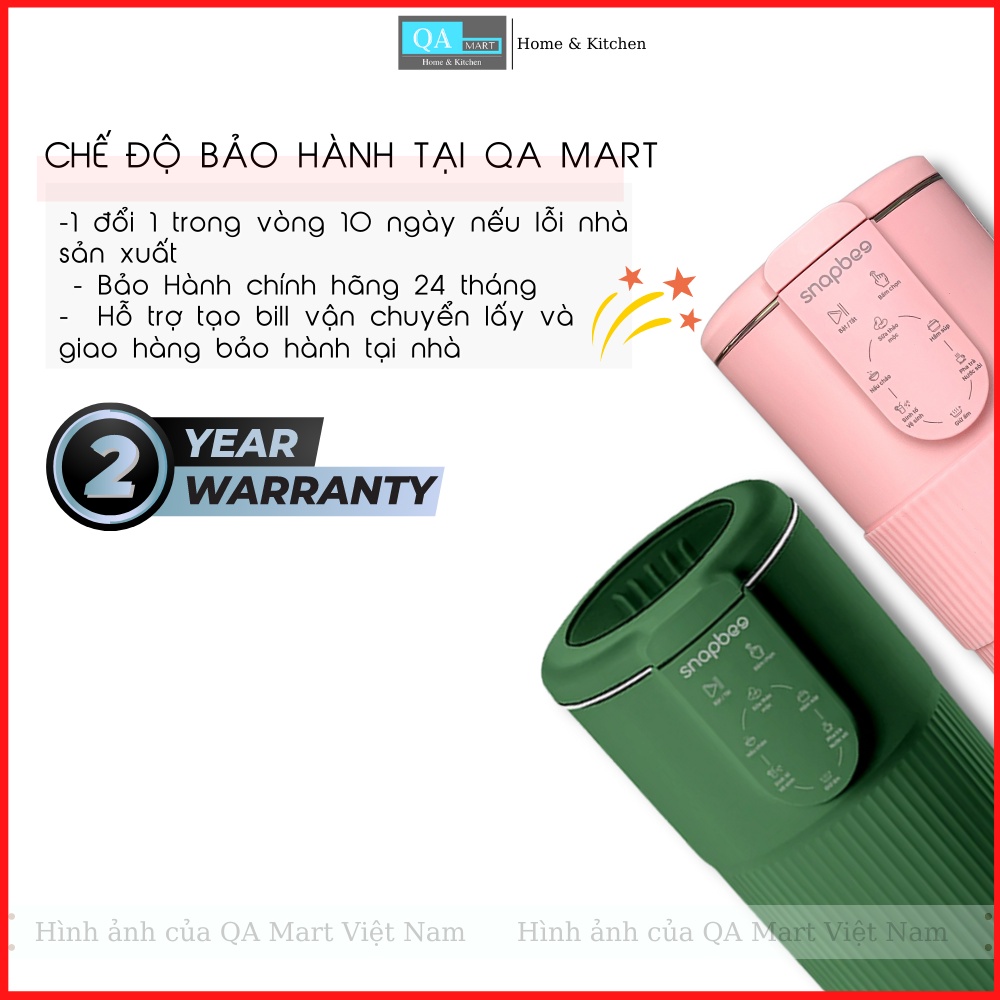 Máy làm sữa hạt Snapbee SK205VN mini nhỏ gọn, tiện lợi, tặng combo quà - Hàng chính hãng, bảo hành 24 tháng