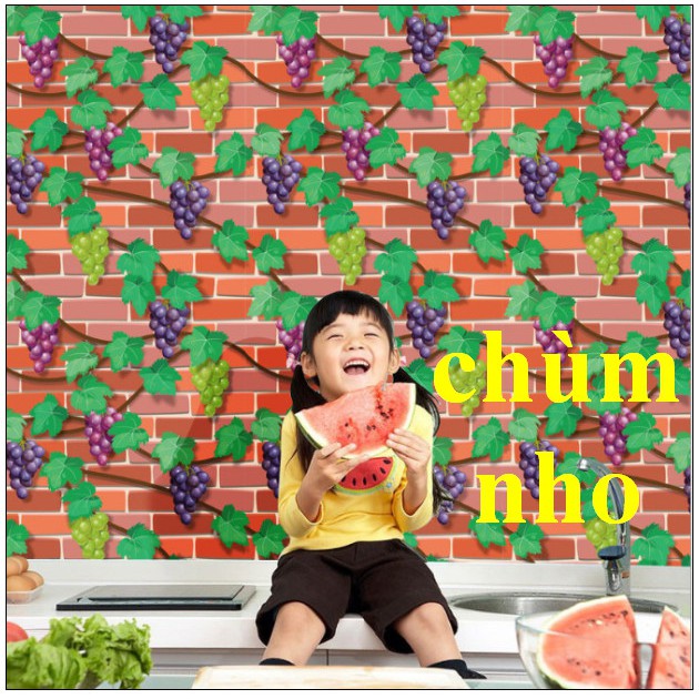 Giấy dán tường gạch 3D khổ rộng 45cm có sẵn keo | BigBuy360 - bigbuy360.vn