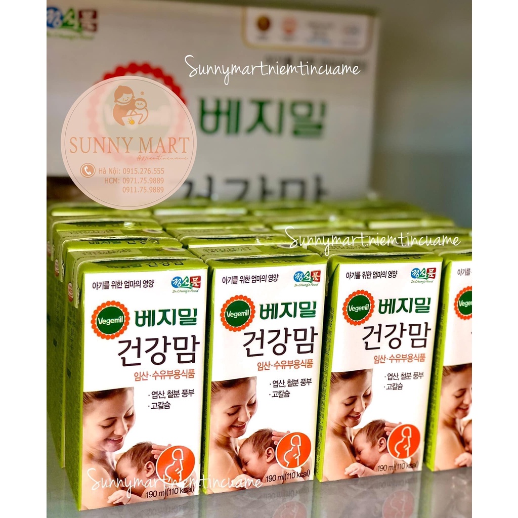 Sữa hạt bầu Vegemil Hàn Quốc DÀNH CHO MẸ BẦU VÀ CHO CON BÚ