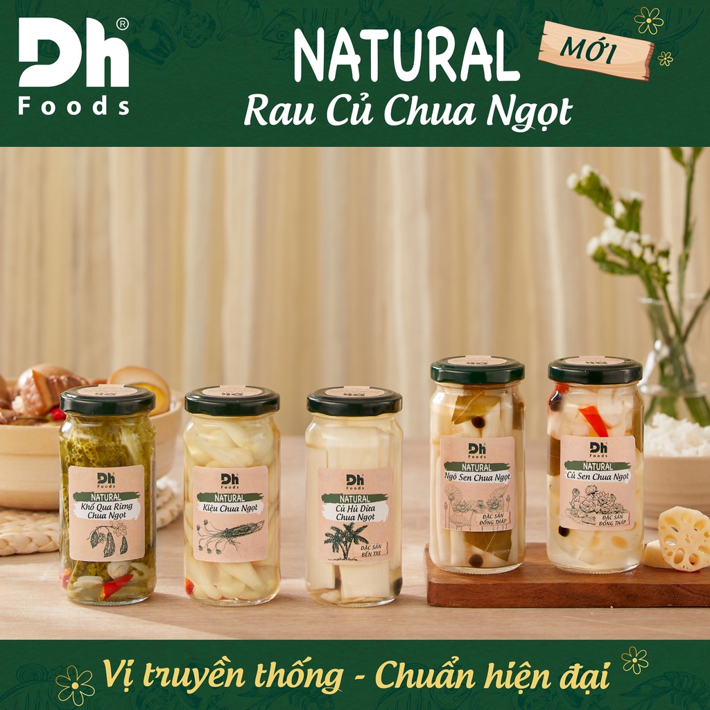 Rau Củ Chua Ngọt Kiệu/Củ Hũ Dừa/Ngó Sen Chua Ngọt Natural DH Foods Vị Truyền Thống Hũ 220G