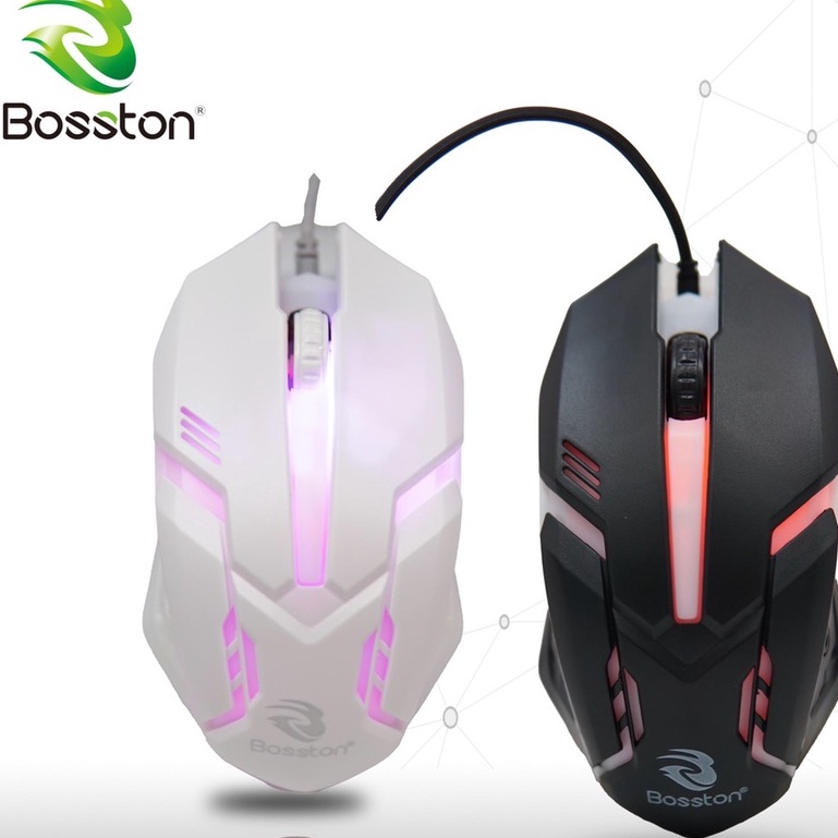 Chuột gaming led có dây Bosston 003 cực đẹp chuột game thủ cực ngầu cho máy tính laptop BUNOC's