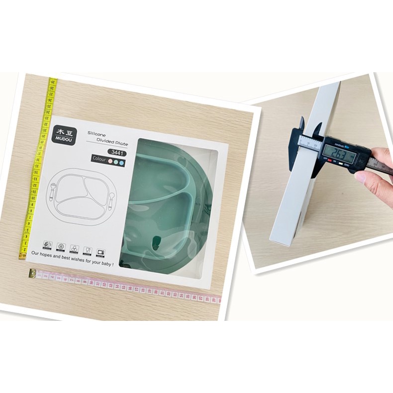 Khay Ăn Dặm Silicon 3 Ngăn Cho Bé Có Đế Hút Chống Trượt Chống Đổ An Toàn