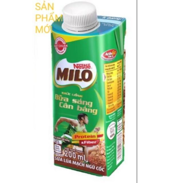 [Mã MKBC155 giảm 8% đơn 400K] Hộp sữa lúa mạch Milo bữa sáng giới teen 200ml