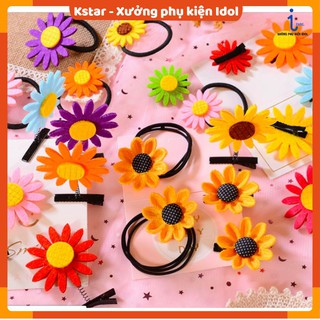Combo 3 món cột tóc kẹp tóc hoa hướng dương ( H3D05 )