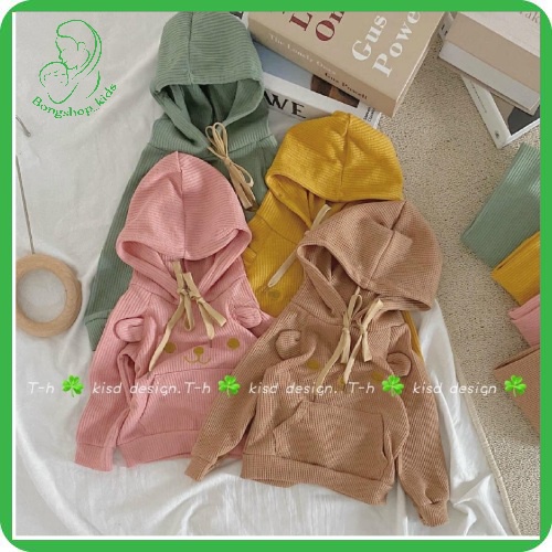 Bộ Nỉ Dài Tay Có Mũ Cho Bé Trai, Bé Gái size 8- 20 kg