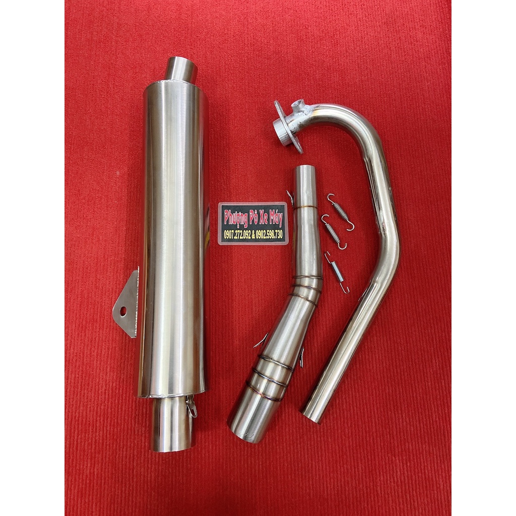 COMBO 1 SET Pô lon CBR full INOX 304 + CỔ 2 KHÚC dành cho mọi XE MÁY