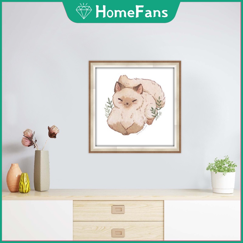 Bộ tranh đính đá 5D tự làm hình động vật đáng yêu kích thước 30x30cm