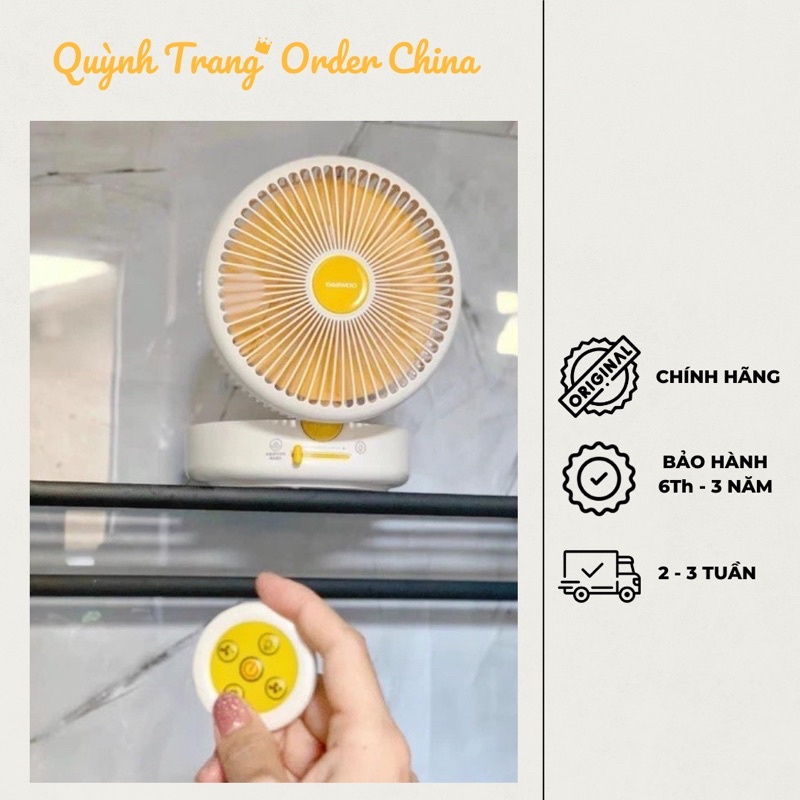 Quạt Daewoo tích điện treo tường, xoay 120 độ - Quỳnh Trang Order China