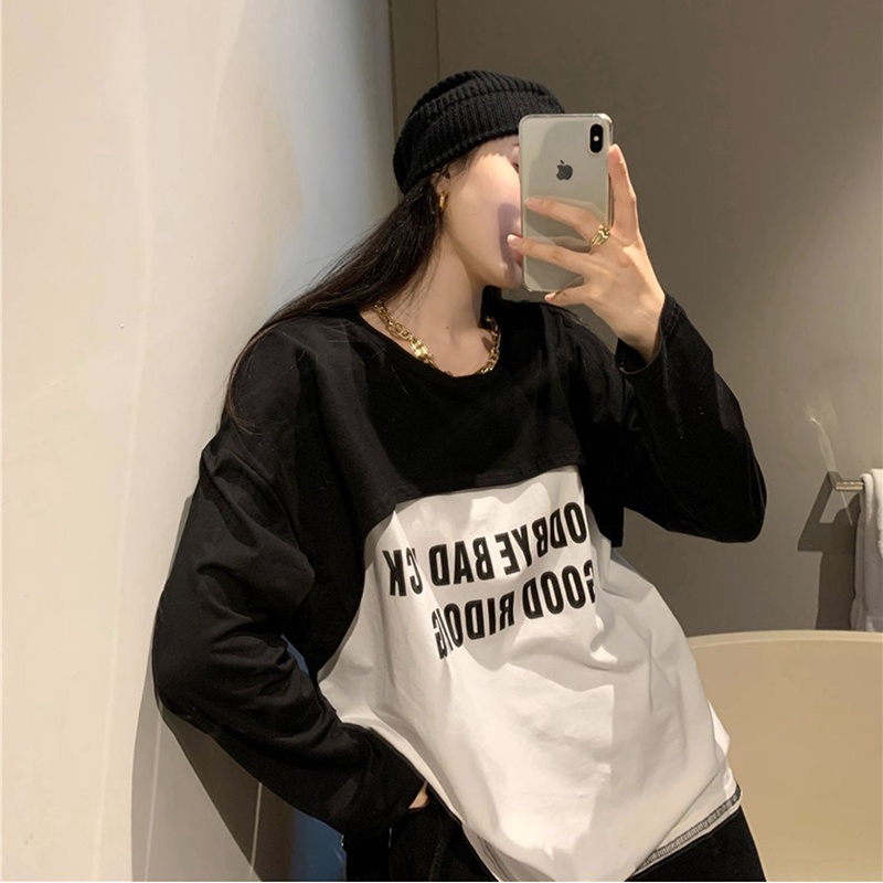 Áo Thun Nữ Dài Tay Dáng Rộng In Chữ Thiết Kế Mới Phong Cách Trẻ Trung Thời Trang Sugal TOP NU 055V2