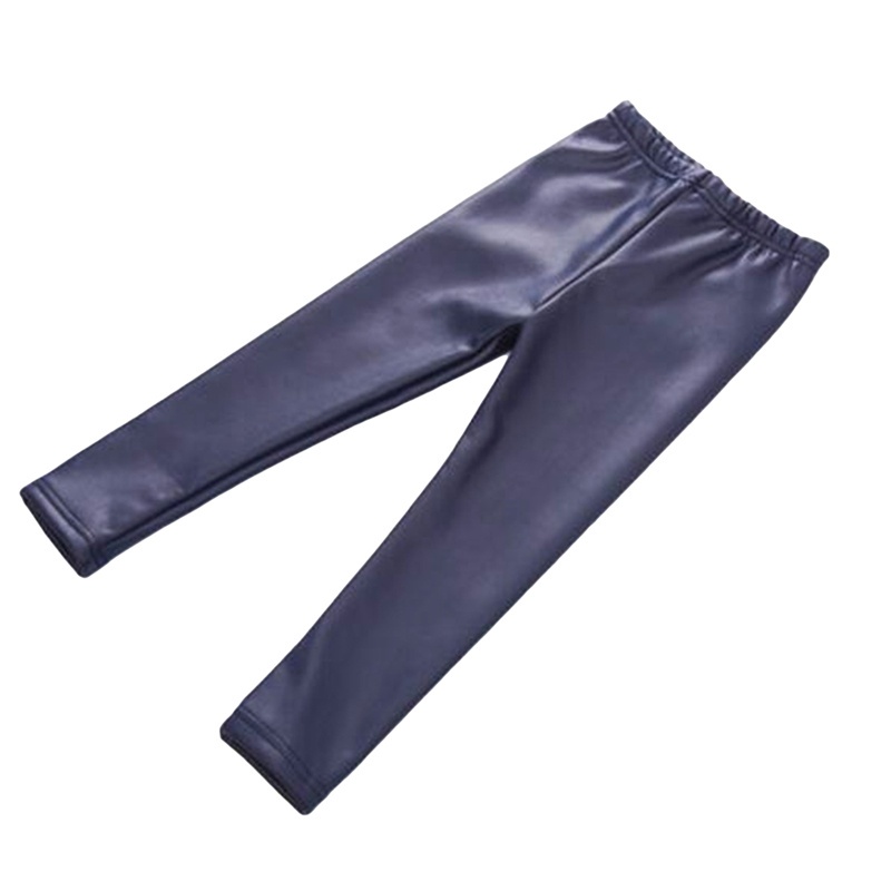 Quần legging da PU lót nhung dày giữ ấm thời trang thu đông cho bé gái | BigBuy360 - bigbuy360.vn