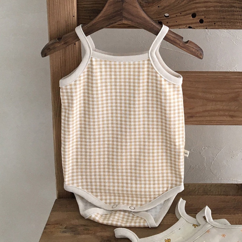 Áo Liền Quần Vải Cotton Không Tay Phong Cách Hàn Quốc Dành Cho Bé Sơ Sinh