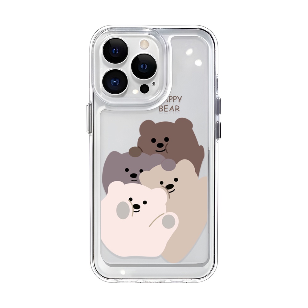 Ốp Điện Thoại Trong Suốt Họa Tiết Gấu Hoạt Hình Cho iphone 14 Pro Max Plus 13 11 12 7Plus X XR XS Max 7 8 SE 2020