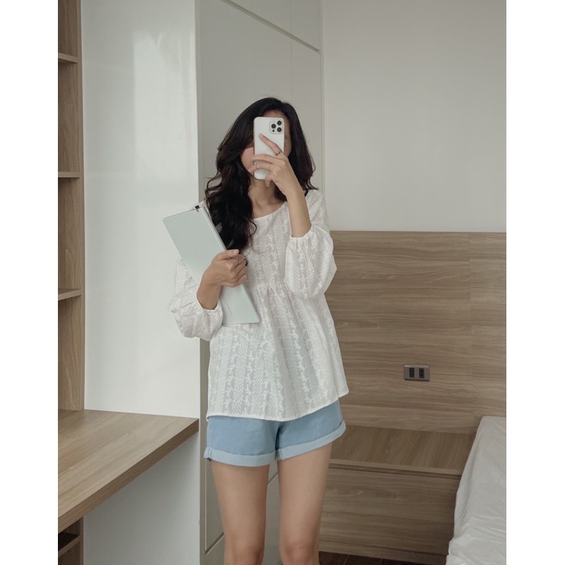 quần short kèm đai audrey 513