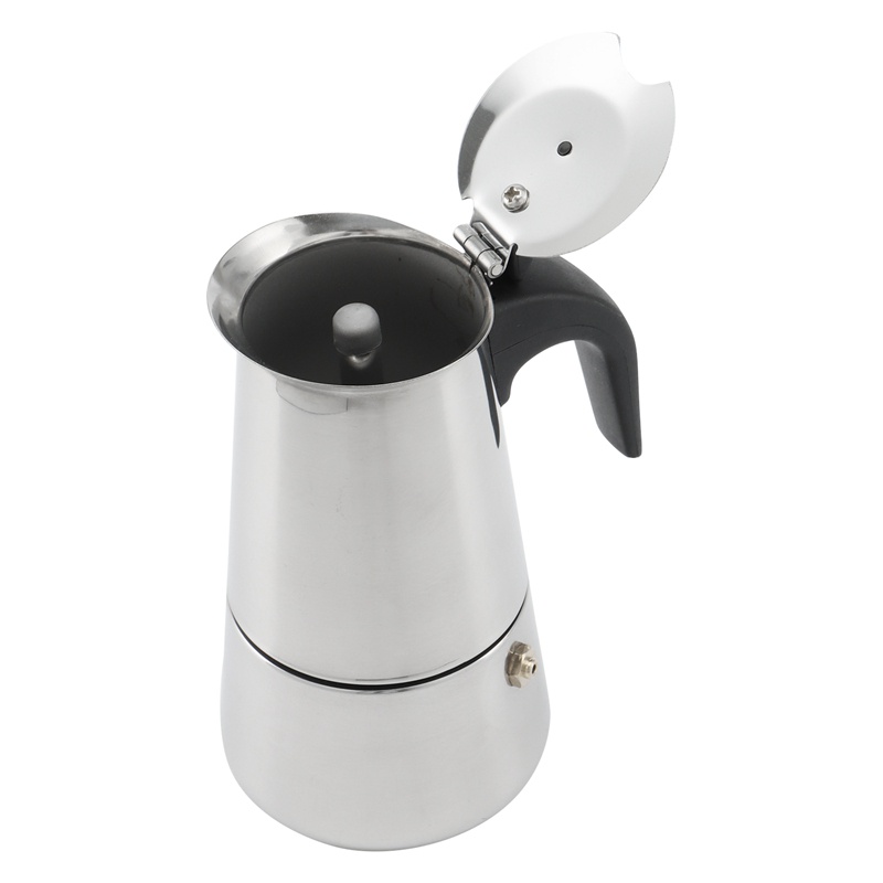 Moka coffee pot espresso latte percolator stove máy pha cà phê espresso pot máy pha cà phê ý 100ml thép không gỉ