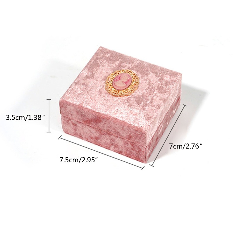 Hộp Đựng Trang Sức Bằng Nhung Phong Cách Retro 2X2 Inch