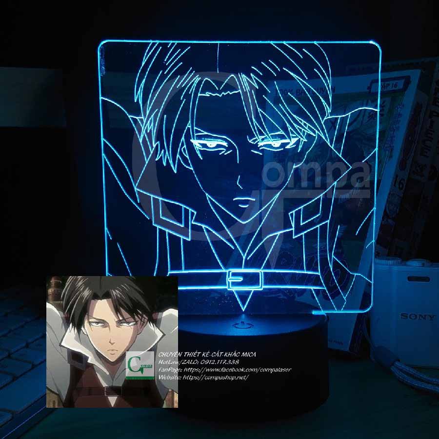 [ẢNH SHOP TỰ CHỤP] Đèn Ngủ ANIME LED 3D Attack on Titan Levi Ackerman Type 10 AAOT0310 16 màu tùy chỉnh, quà tặng