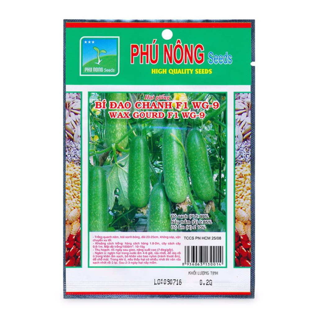 Hạt Giống Bí Đao Chanh Phú Nông, hạt giống chắc khỏe, tỉ lệ nẩy mầm 98% (Vườn Sài Gòn - Vuon Sai Gon)