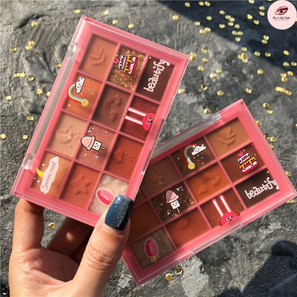 Phấn Mắt SWEET MINT 12 Ô Màu Nhũ BEAUTIFY