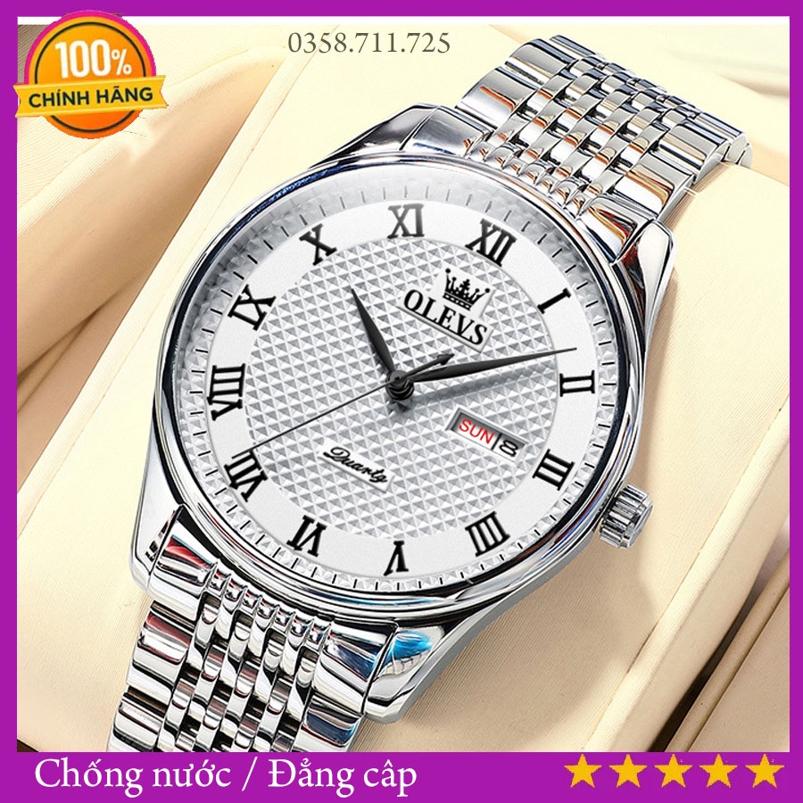 Đồng hồ nam Olevs dáng vintage, đồng hồ chống nước chất lượng cao