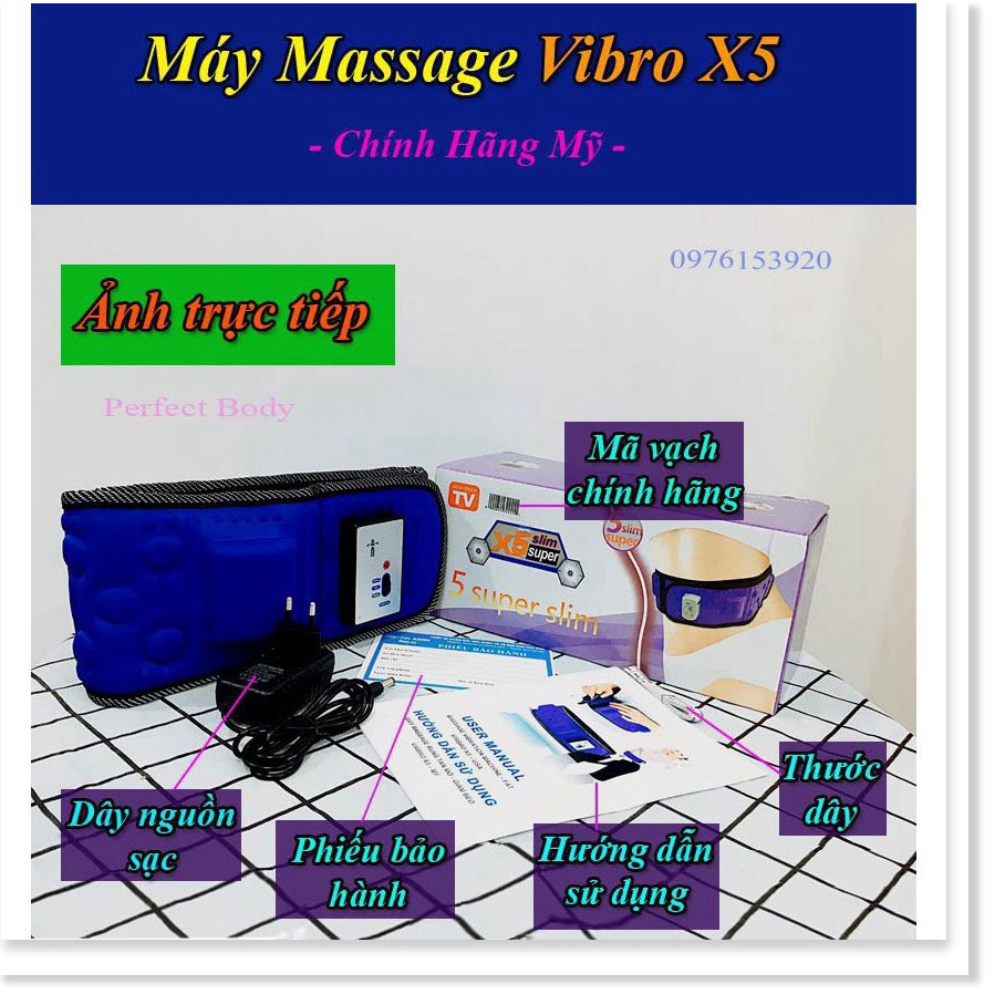 Đai Massage Rung Nóng Tan Mỡ-Giảm Béo Vibor X5 Cao Cấp Chính Hãng-Mỹ, Máy rung nóng tan mỡ giảm béo tại nhà
