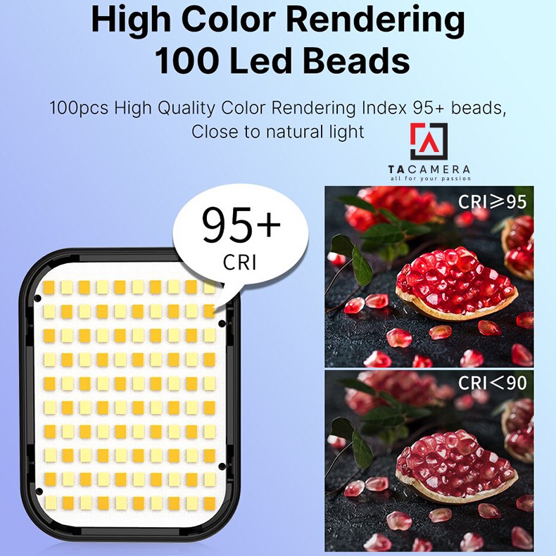 Đèn LED Mini Siêu Sáng VIJIM VL100C 6W CRI95 3200K-6500K Pin Sạc Tích Hợp