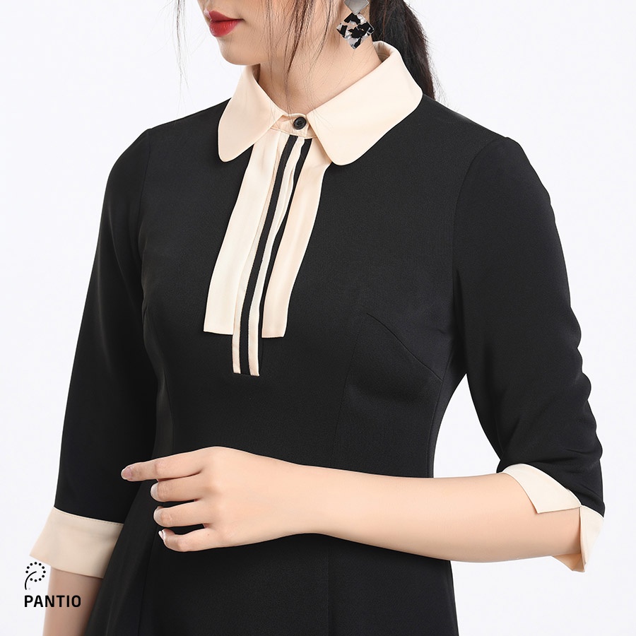Đầm công sở kiểu dáng sang trọng thiết kế cổ đặc biệt dáng xòe FDC12680 - PANTIO
