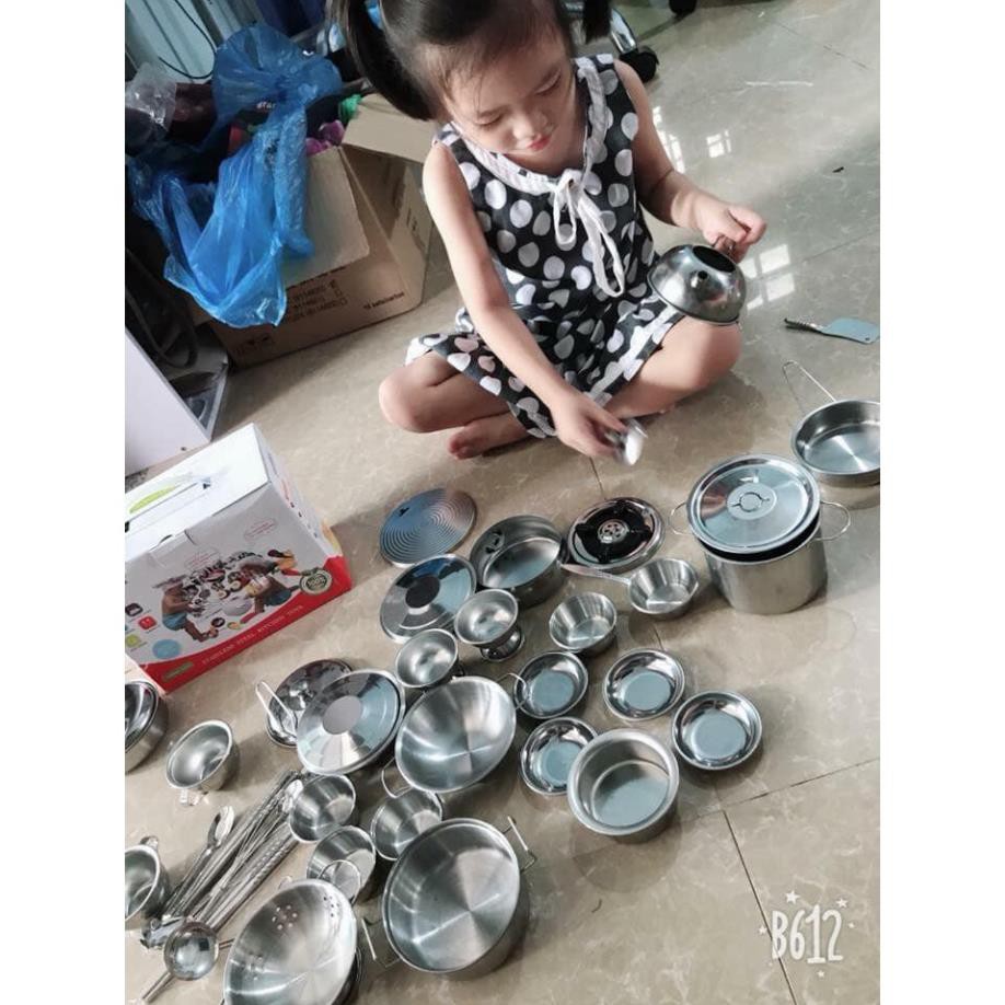 Mô hình đồ chơi inox nấu ăn 40 món cho bé