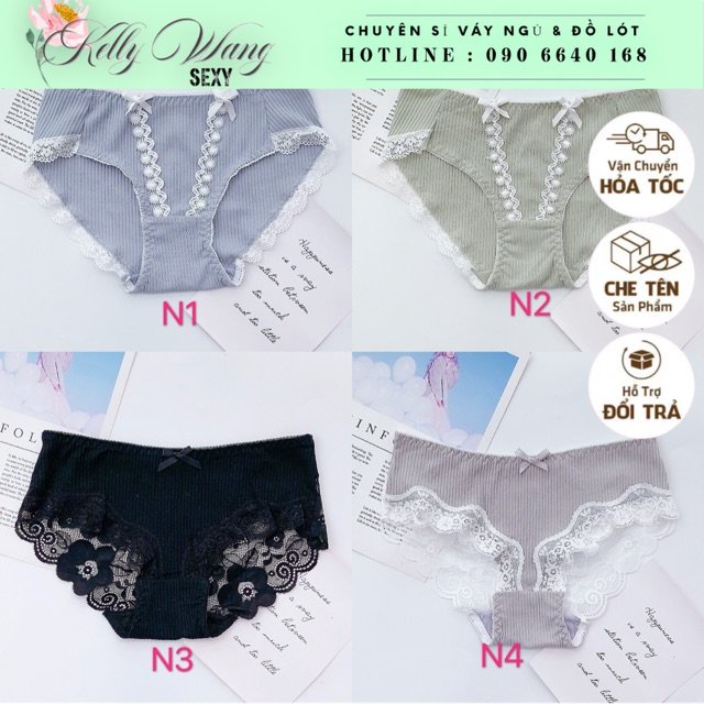 QUẦN TÂM TRE PHỐI REN CAO CẤP- QUẦN LÓT CO GIẢN-KELLYWANG