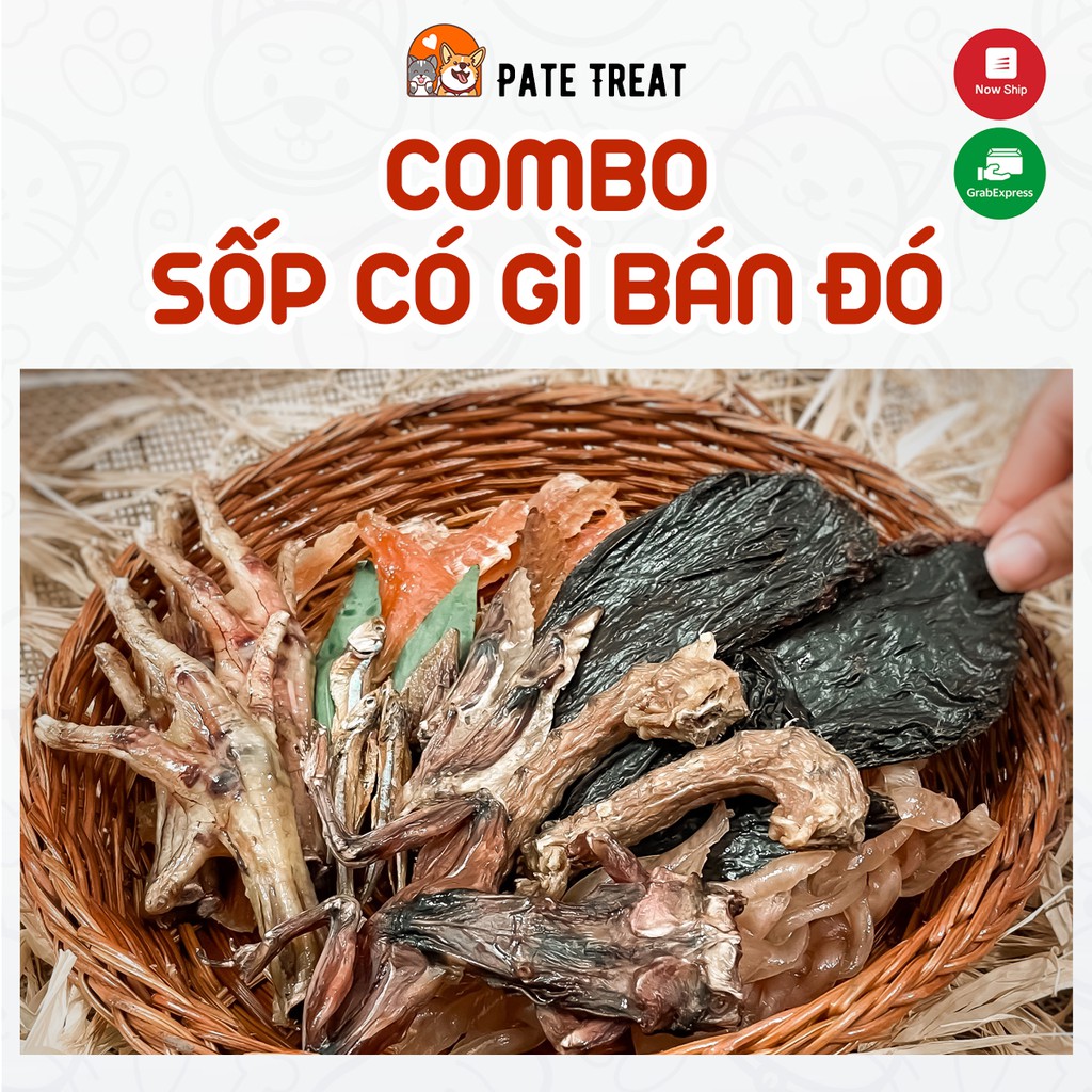 Treat Bánh Thưởng Cho Chó Combo Sấy Khô Các Loại PATE TREAT Homemade 120gr Thức Ăn Cho Chó Mèo Thú Cưng