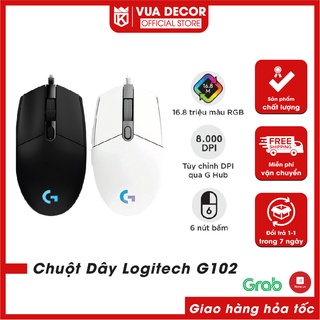 Chuột gaming, chuột dây máy tính logitech g102 lightsync tùy chỉnh rgb, 6 nút lập trình, thiết kế cực đẹp 8000 dpi