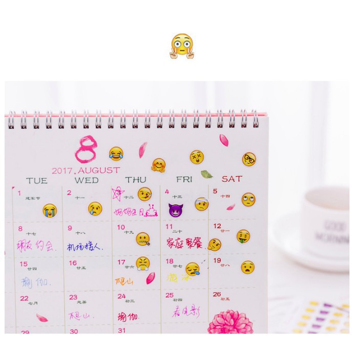 01 Tờ Sticker Emoji Cảm Xúc Trang Trí Sổ Sách Độc Đáo