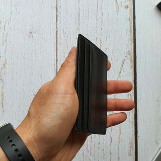 [Da thật] Ví card holder  da bò thật - Đen CH102