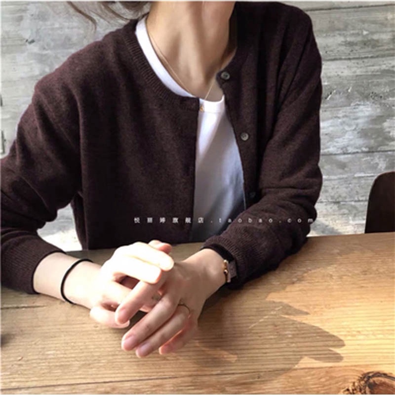 Áo Khoác Cardigan Dệt Kim Dáng Rộng Kiểu Châu Âu Thời Trang Xuân Thu