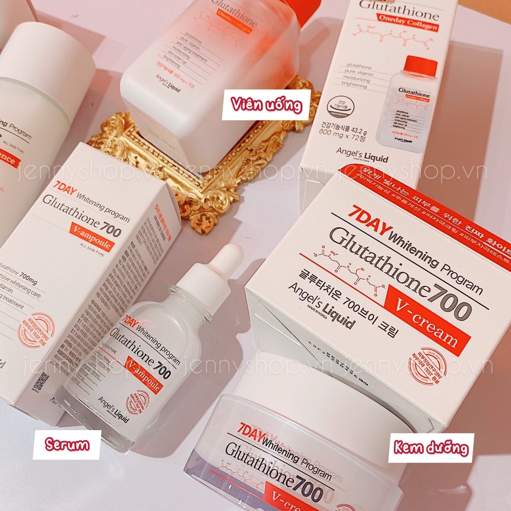 Bộ Dưỡng Trắng Da Angel's Liquid Tone Up Whitening Program Glutathione 700