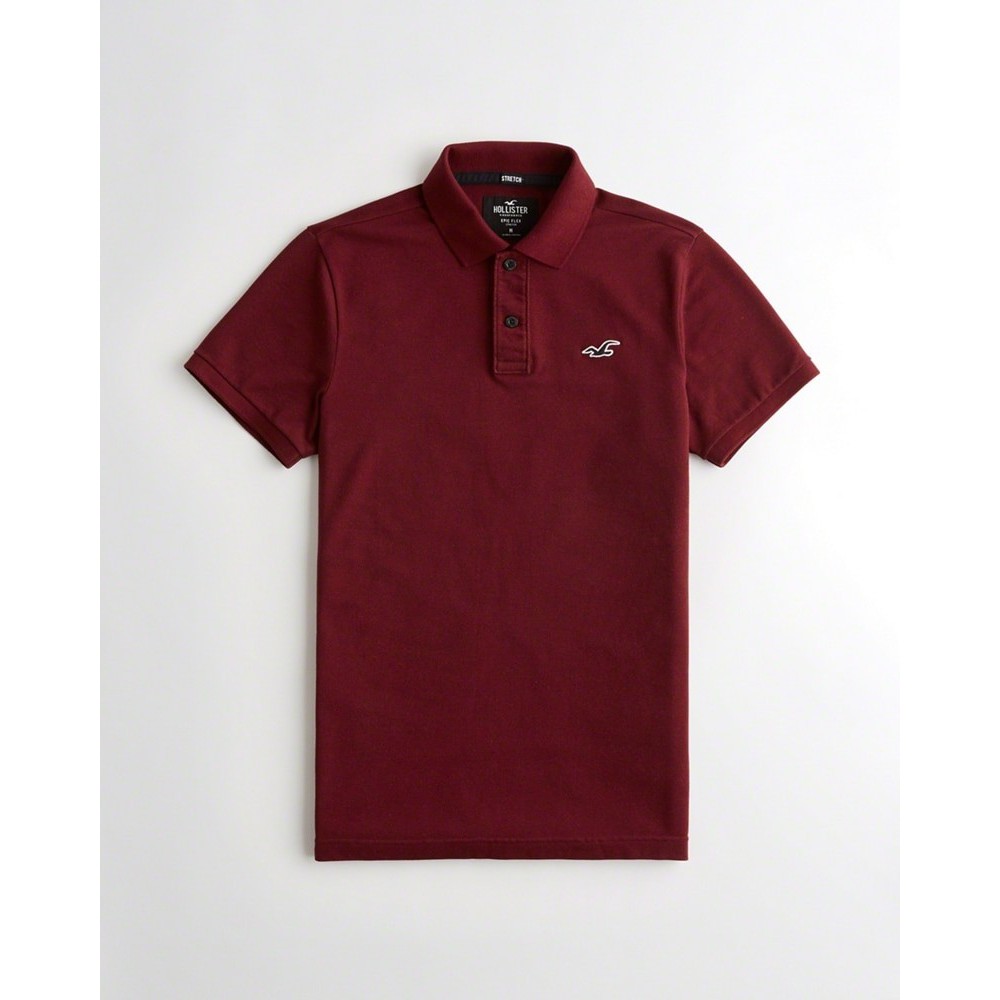 Áo thun nam Hollister HOL-PO173 Stretch Slim Fit Polo heather burgundy