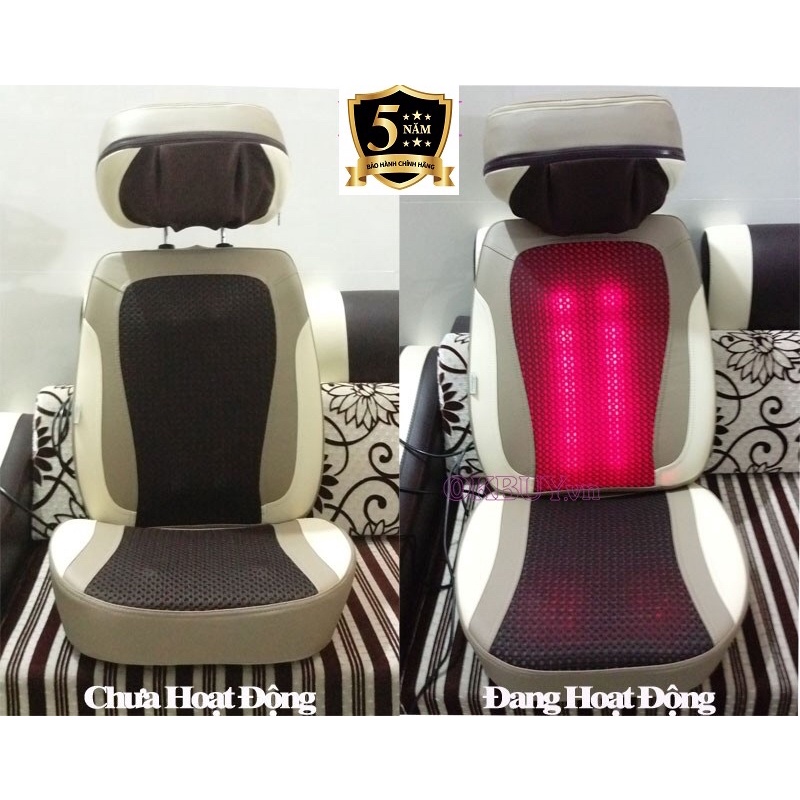 Đệm Massage Vai Gáy Lưng Hồng Ngoại Cao Cấp Nhật Bản- Giảm Đau Lưng Cổ Cột Sống