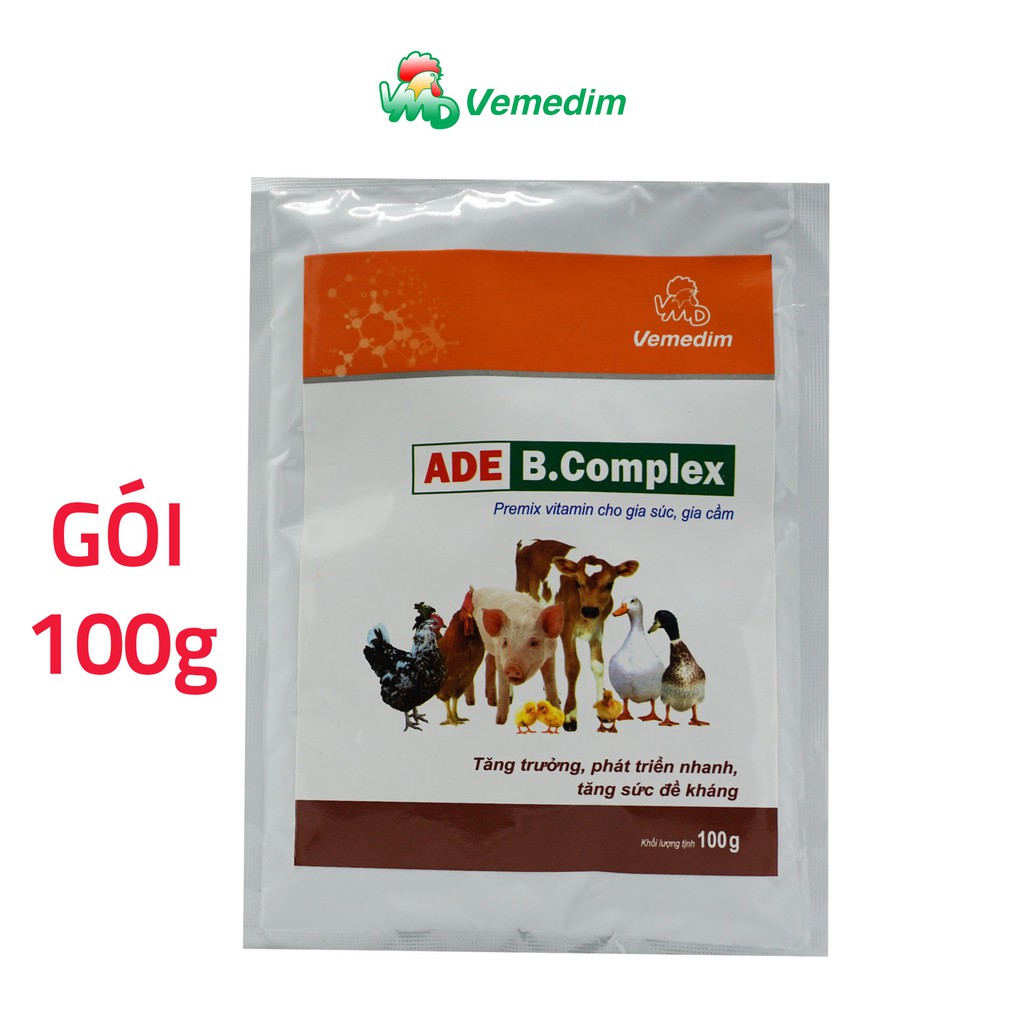 Vemedim ADE. B Complex vitamin cho gia súc, gia cầm (gói 100g)