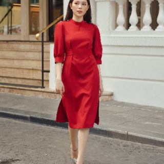Đầm đỏ có khóa cho con ti