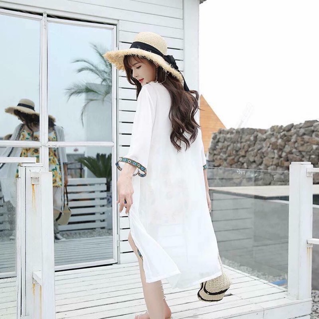 Áo Kimono Viền Thổ Cẩm CÓ SẲN