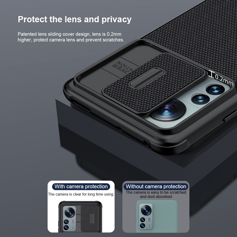 Ốp lưng cho Xiaomi Mi 12 Nillkin Textured Pro kết cấu Nylon Fiber ống kính trượt Ốp lưng cho Xiaomi Mi12 12S Pro 12X